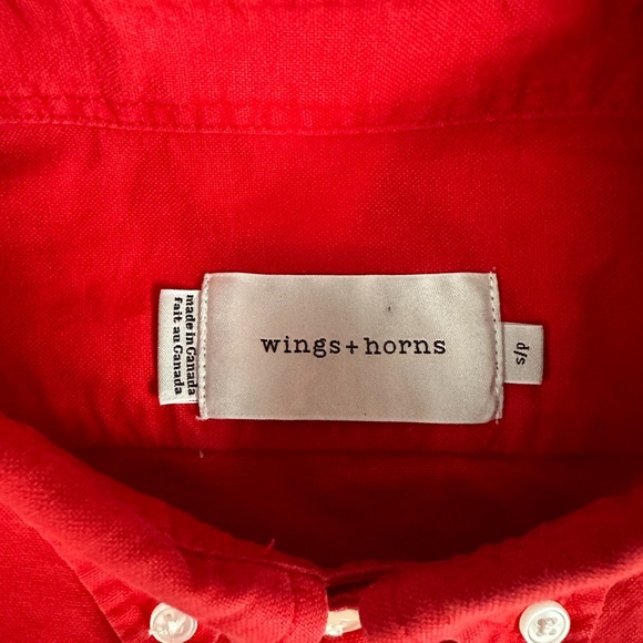 Wings + Horns Shirt Men's‎ Small Red Knit Button Down Long Sleeve - Picture 4 of 9